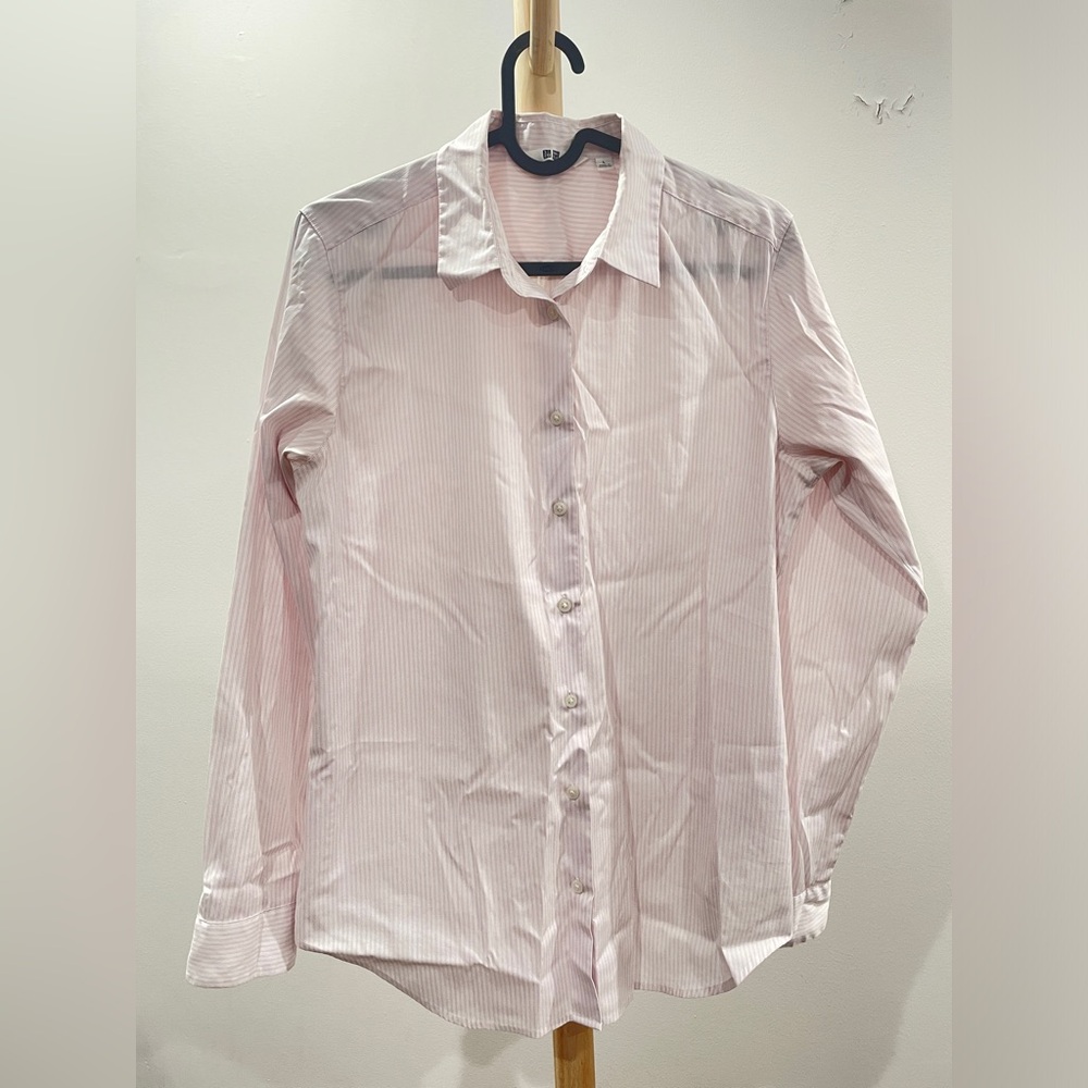 Uniqlo long sleeve striped cotton shirt size large